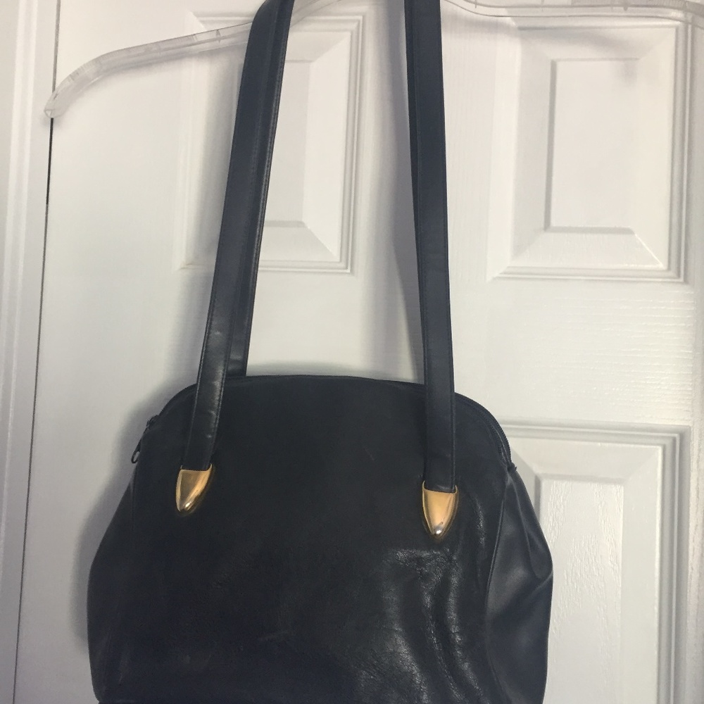 Navy Blue Leather Purse